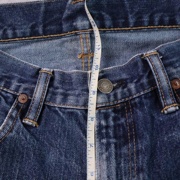 Polo Ralph Lauren Men Jeans Classic Blue Distressed Denim Straight Fit 30x30 - Picture 7 of 8